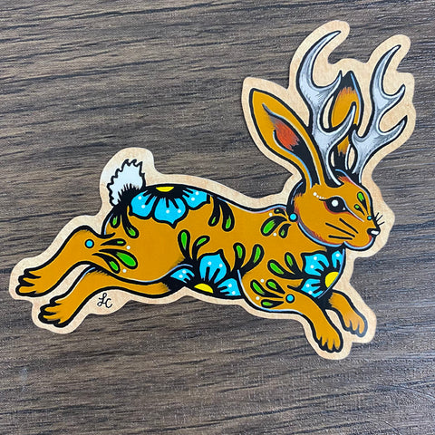 Jackalope Rabbit Tattoo Mexican Folk Art Sticker Decal