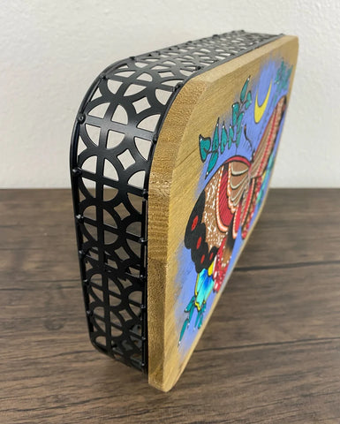 Traditional Tattoo Moth Wood Altar Table