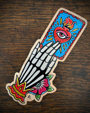 Day of the Dead Tarot Card Skeleton Hand Sticker Decal