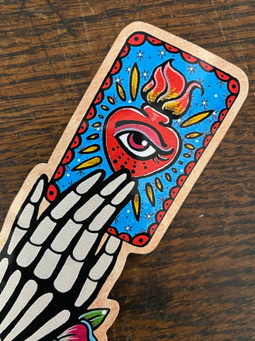 Day of the Dead Tarot Card Skeleton Hand Sticker Decal