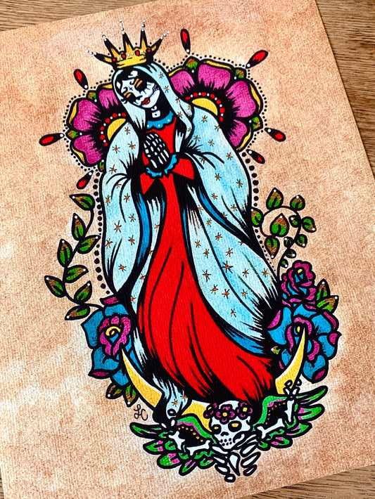 Day of the Dead "Virgen de Guadalupe" Tattoo Art Print