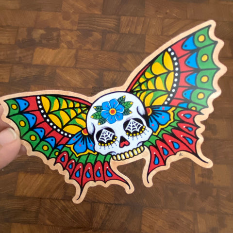 Traditional Tattoo Sugar Skull Butterfly Beauty Sticker Decals
