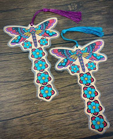Sacred Heart Dragonfly Bookmark - Choose Your Tassel Color
