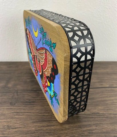 Traditional Tattoo Moth Wood Altar Table