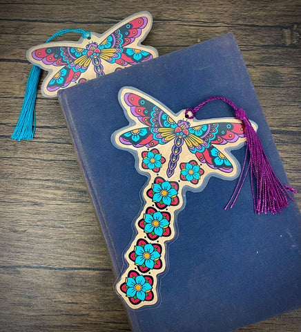 Sacred Heart Dragonfly Bookmark - Choose Your Tassel Color