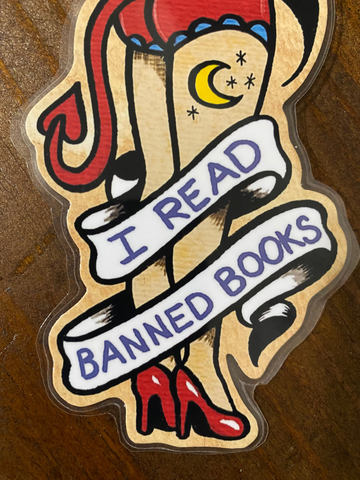 Devil Pinup Girl “I Read Banned Books” Bookmark - Choose Your Tassel Color