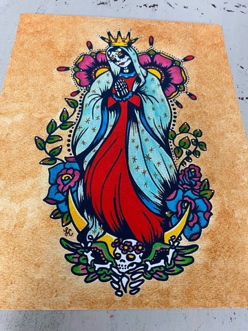 Day of the Dead "Virgen de Guadalupe" Tattoo Art Print