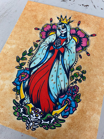 Day of the Dead "Virgen de Guadalupe" Tattoo Art Print