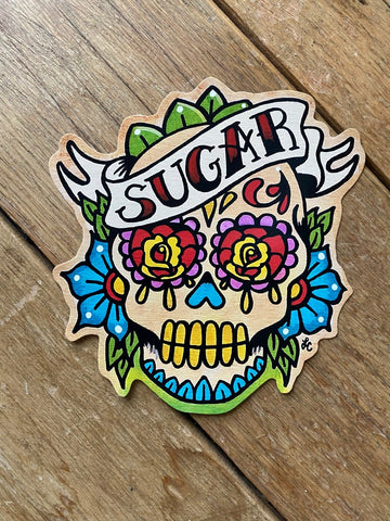 Mexican Folk Art Kitchen Canister Labels Set Day of the Dead Decals - Sugar, Tea, Coffee, & Flour Stickers for Jars & Containers