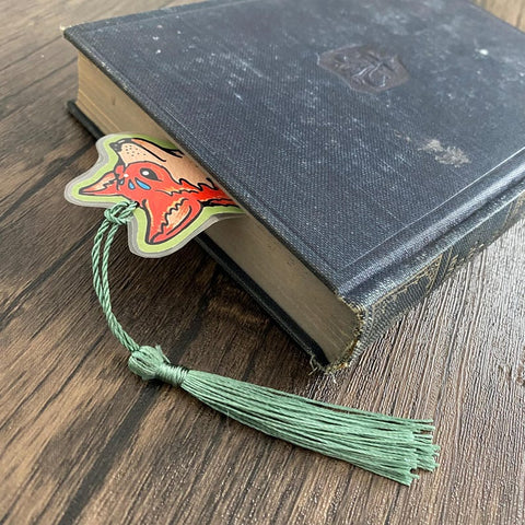 Traditional Tattoo Fox Bookmark - Choose Your Tassel Color