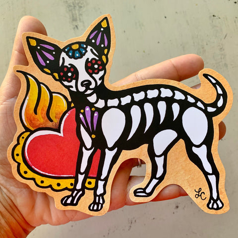 Day of the Dead Chihuahua Decal Sticker