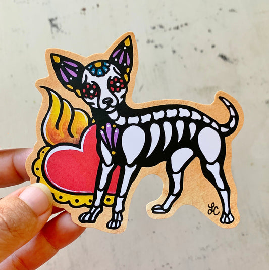 Day of the Dead Chihuahua Decal Sticker