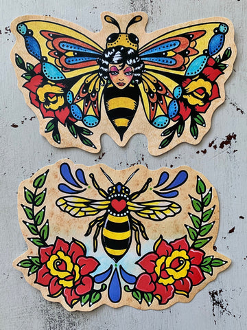Traditional Tattoo Bee Sticker Decal