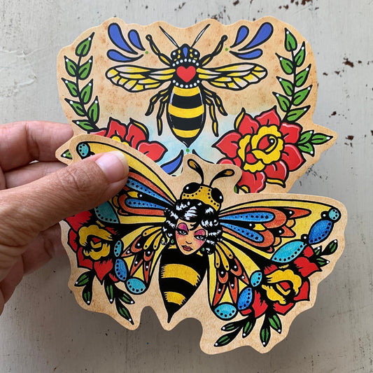 Traditional Tattoo Bee Sticker Decal