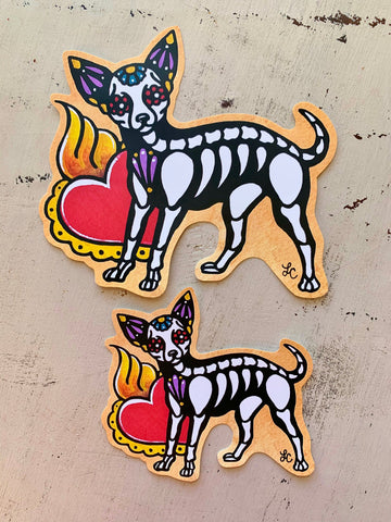 Day of the Dead Chihuahua Decal Sticker