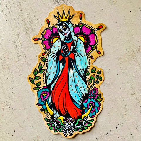 Day of the Dead Virgen de Guadalupe Sticker Virgin Mary Decal