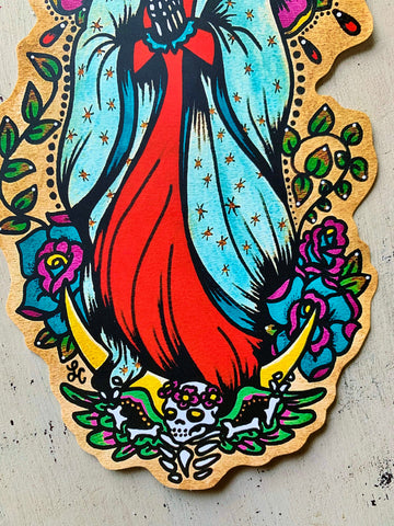 Day of the Dead Virgen de Guadalupe Sticker Virgin Mary Decal
