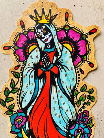Day of the Dead Virgen de Guadalupe Sticker Virgin Mary Decal