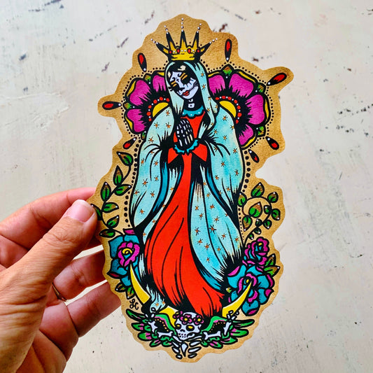 Day of the Dead Virgen de Guadalupe Sticker Virgin Mary Decal