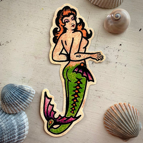 Traditional Tattoo Mermaid or Octopus Pinup Vinyl Sticker Decal
