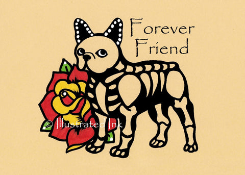 Day of the Dead Dog FRENCH BULLDOG Dia de los Muertos Art Print - Customizable