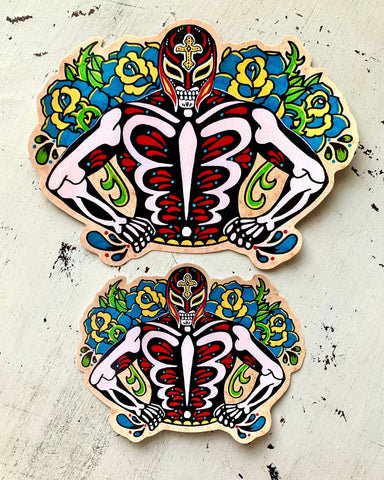 Day of the Dead Luchador Wrestler Decal Sticker