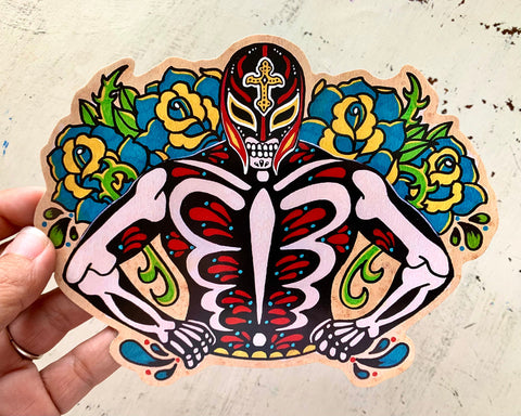 Day of the Dead Luchador Wrestler Decal Sticker