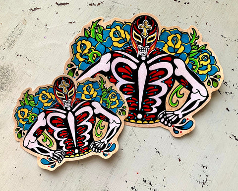 Day of the Dead Luchador Wrestler Decal Sticker