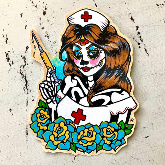 Day of the Dead Nurse Decal Sticker