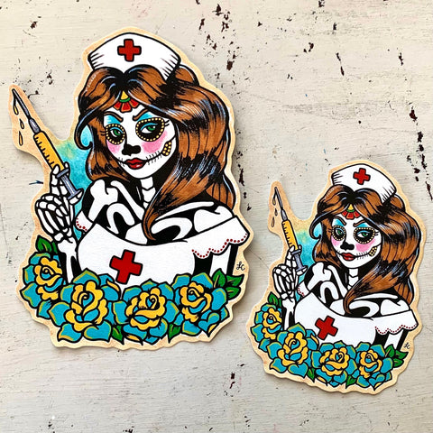 Day of the Dead Nurse Decal Sticker