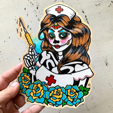 Day of the Dead Nurse Decal Sticker