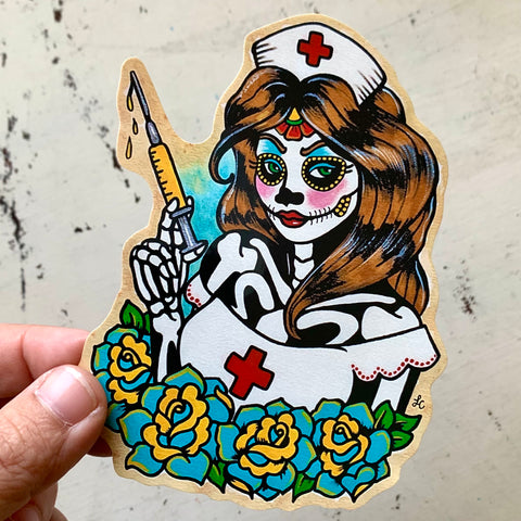 Day of the Dead Nurse Decal Sticker