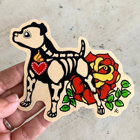 Day of the Dead Pit Bull Sticker Decal