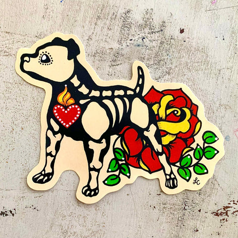Day of the Dead Pit Bull Sticker Decal