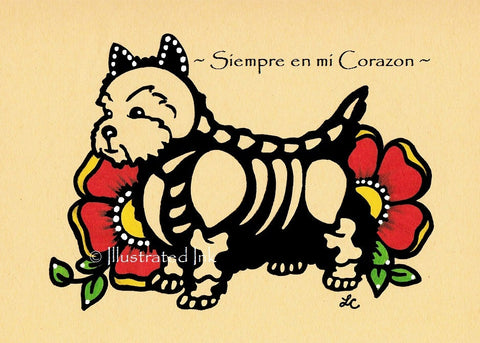Day of the Dead Dog YORKSHIRE TERRIER Yorkie or Yorkie Poo Art Print - Customizable