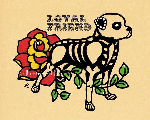 Day of the Dead Dog ROTTWEILER Dia de los Muertos Art Print - Customizable