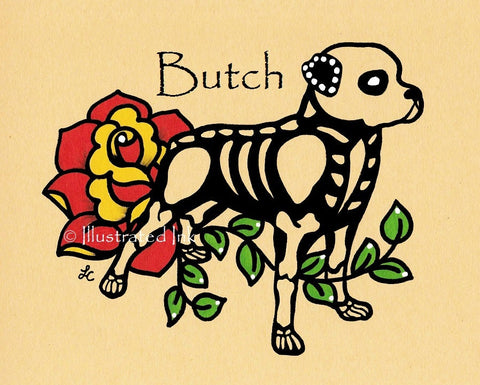 Day of the Dead Dog ROTTWEILER Dia de los Muertos Art Print - Customizable