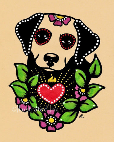Day of the Dead Dog LABRADOR Dia de los Muertos Art Print - Customizable