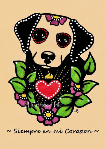 Day of the Dead Dog LABRADOR Dia de los Muertos Art Print - Customizable