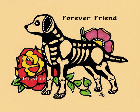 Dia de los Muertos Dog LABRADOR Day of the Dead Art Print - Customizable