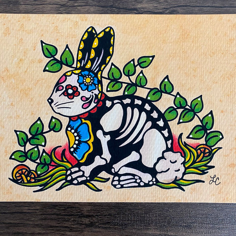 Day of the Dead Bunny Rabbit Art Print
