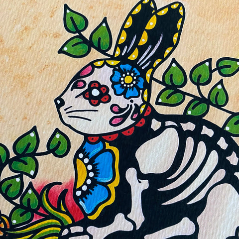 Day of the Dead Bunny Rabbit Art Print
