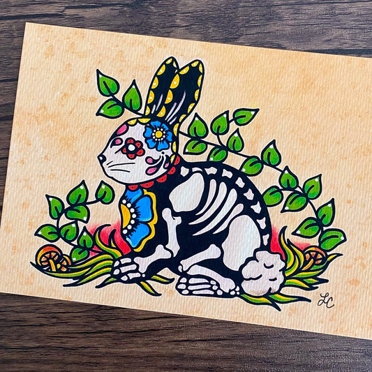 Day of the Dead Bunny Rabbit Art Print