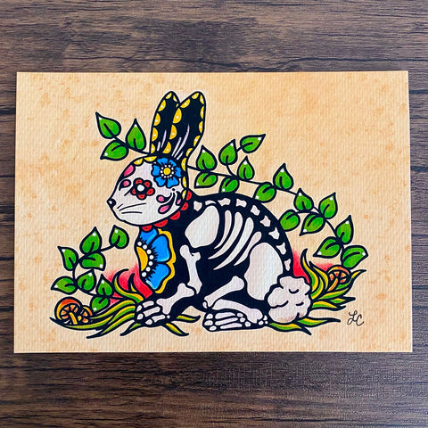 Day of the Dead Bunny Rabbit Art Print