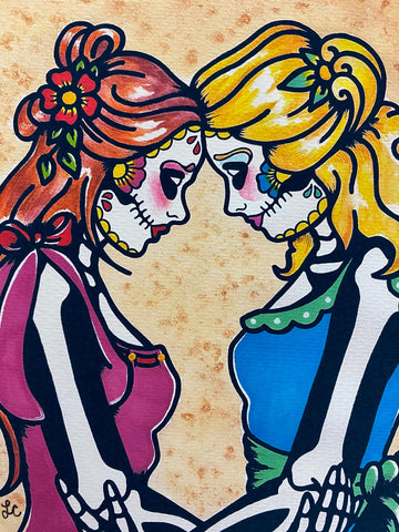 Dia de los Muertos Women "Siempre" Day of the Dead Art Print