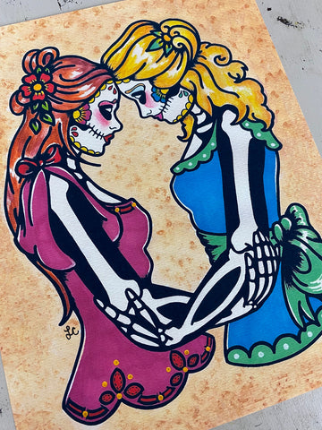 Dia de los Muertos Women "Siempre" Day of the Dead Art Print