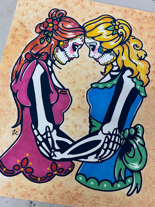 Dia de los Muertos Women "Siempre" Day of the Dead Art Print
