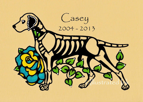 Day of the Dead WEIMARANER Dog Dia de los Muertos Art Print - Customizable