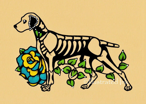 Day of the Dead WEIMARANER Dog Dia de los Muertos Art Print - Customizable